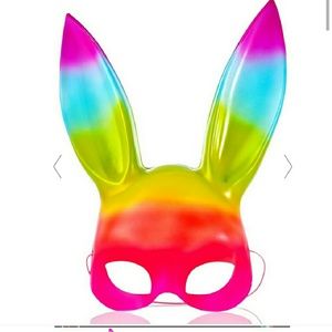 Rainbow Easter bunny mask